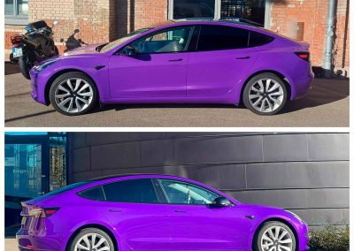 Tesla in purple - Vollfolierung