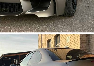 1er BMW matt Vollfolierung Ansicht vorne und hinten