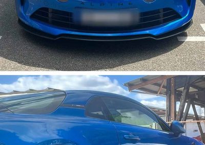 Fahrzeug Alpine blau mit Lackschutzfolie