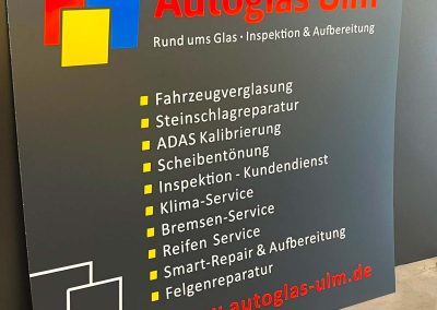 Gewerbeschild Autoglas Ulm
