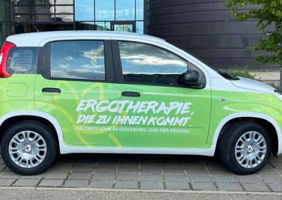 Fiat Panda Beschriftung für ergotherapiepraxis