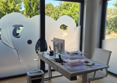 Glasdekor Milchglas mit Optik eines Koalas